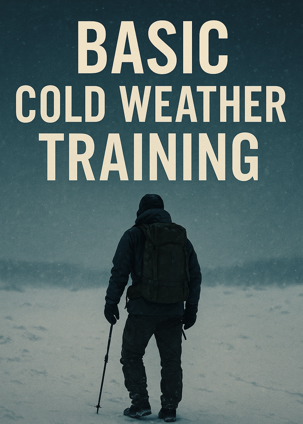 Basic Cold Weather Training: Elite Survival Guide for Extreme Winter Preparedness. Bug Out. Survive. Thrive." The image emphasizes high-value prepping essentials, arctic survival tactics, and off-grid resilience for SHTF scenarios in harsh climates